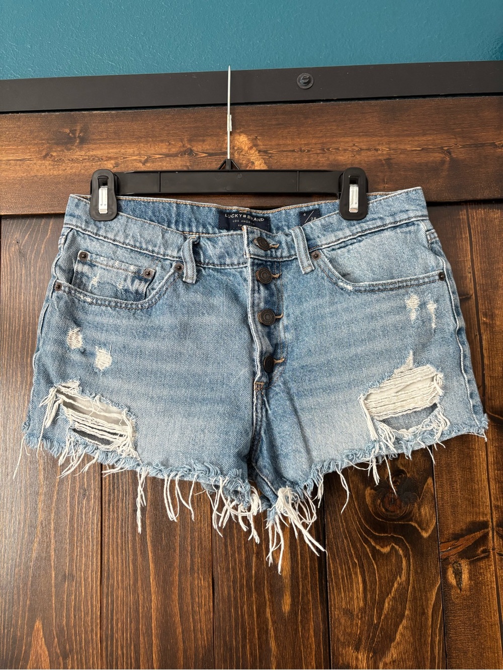 Lucky Brand Light Blue Distressed Denim Cutoff Shorts